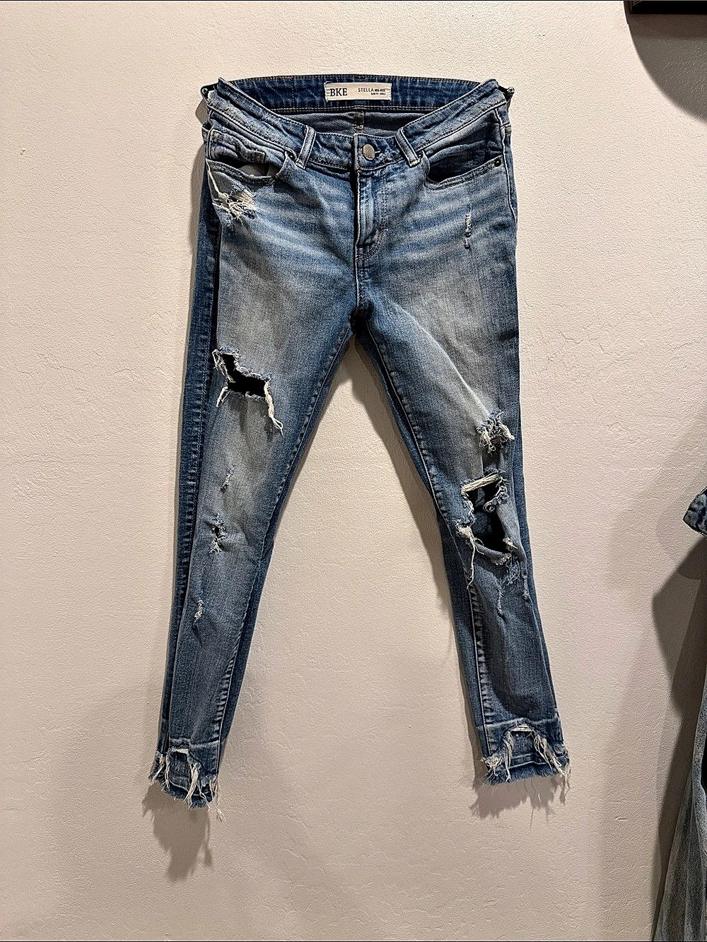 BKE Stella Mid-Rise Slim Fit Ankle Skinny Jeans Blue Waist 26
